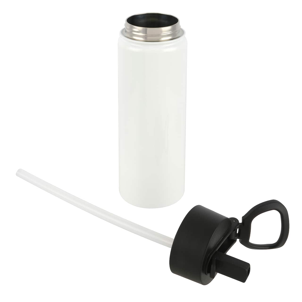 22oz. White Stainless Steel Sublimation Water Bottle by Make Market®